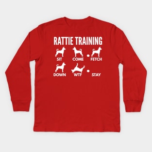 Rat Terrier Training Rattie Dog Tricks Kids Long Sleeve T-Shirt